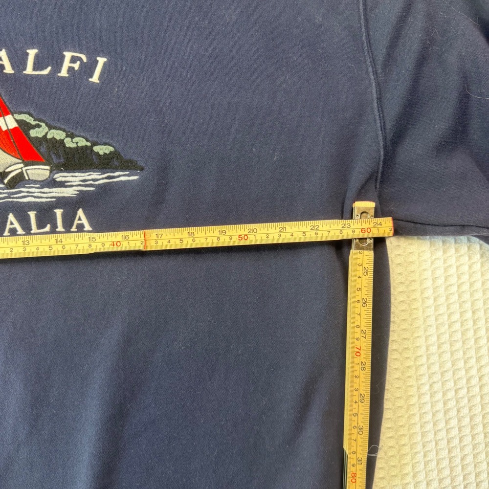 Hollister Amalfi Italia Sailboat Embroidered Sweatshirt Navy Blue XL Relaxed Fit - Picture 4 of 7